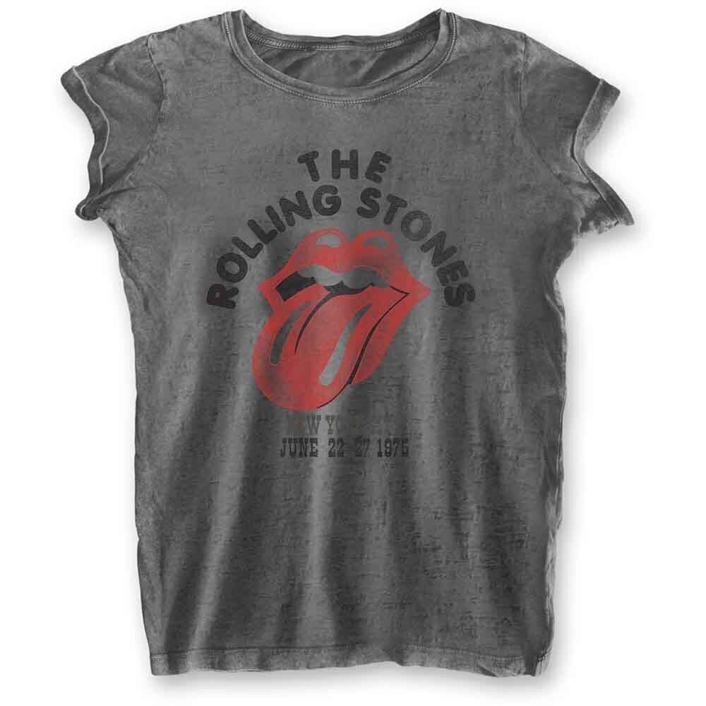 Tričko The Rolling Stones New York City 75 (Burnout) Charcoal Grey S Dámske Tričko