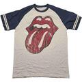 The Rolling Stones Lick (Raglan) Natural & Navy Blue XL T-särk