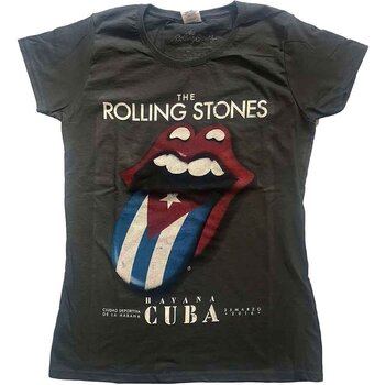 T-shirt The Rolling Stones Havana Cuba Charcoal Grey S Feminino T-shirt - 1