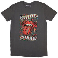 T-shirt The Rolling Stones Tongue & Stars Charcoal Grey XL Feminino T-shirt