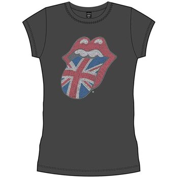 Tricou The Rolling Stones Classic UK Tongue (Embellished) Gri cărbune M Damă Tricou - 1