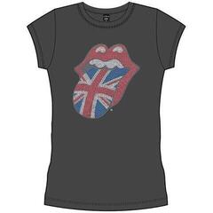 T-Shirt The Rolling Stones Classic UK Tongue (Embellished) Charcoal Grey L Ladies T-Shirt