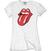 T-Shirt The Rolling Stones Classic Tongue (Retail Pack) White S Ladies T-Shirt