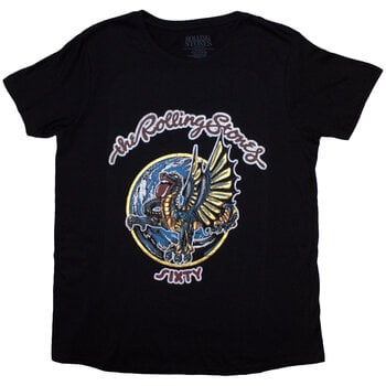 Shirt The Rolling Stones Sixty Dragon Globe (Foiled) Black L Dames Shirt - 1