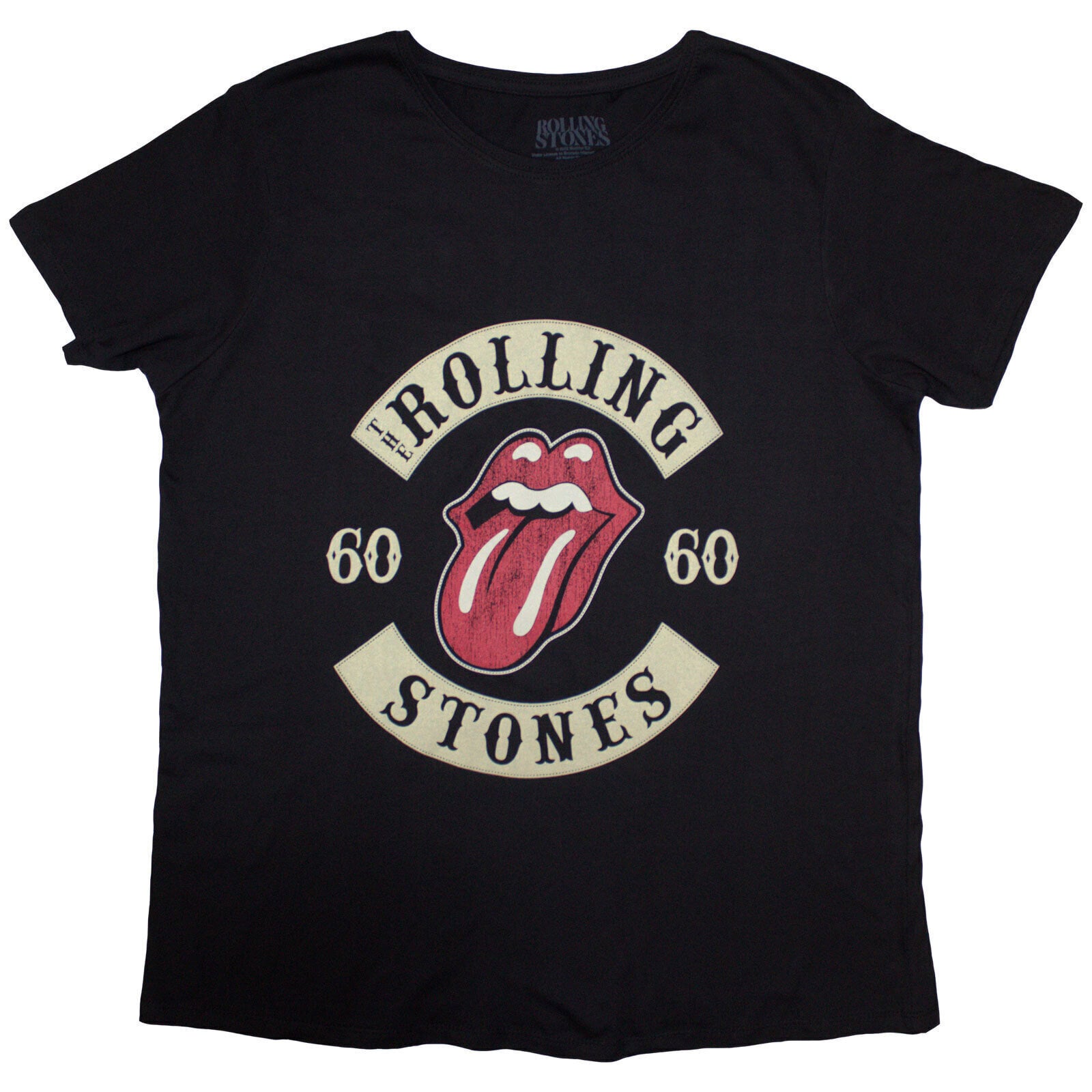Košulja The Rolling Stones Sixty Biker Tongue (Suede Flock Print) Black S Ženske Košulja