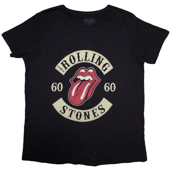 Skjorte The Rolling Stones Sixty Biker Tongue (Suede Flock Print) Black XL Dame Skjorte - 1