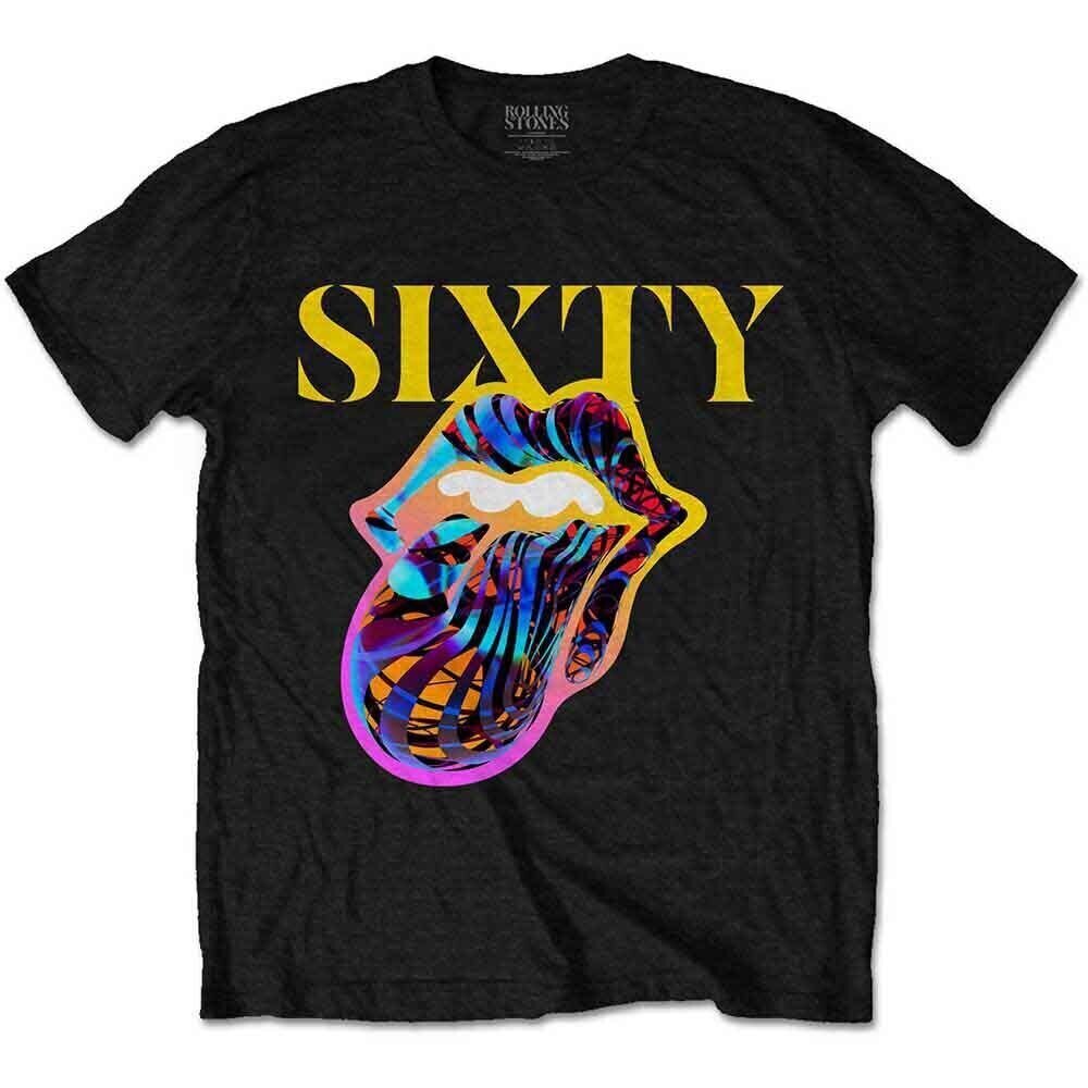 Skjorte The Rolling Stones Sixty Cyberdelic Tongue (Back Print) Black XL Skjorte