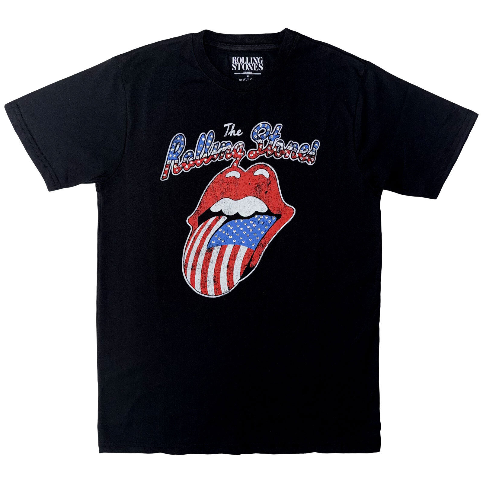 T-Shirt The Rolling Stones USA Tongue (Embellished) Black L T-Shirt