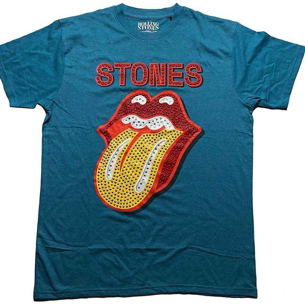 T-Shirt The Rolling Stones Dia Tongue (Embellished) Teal Blue 2XL T-Shirt