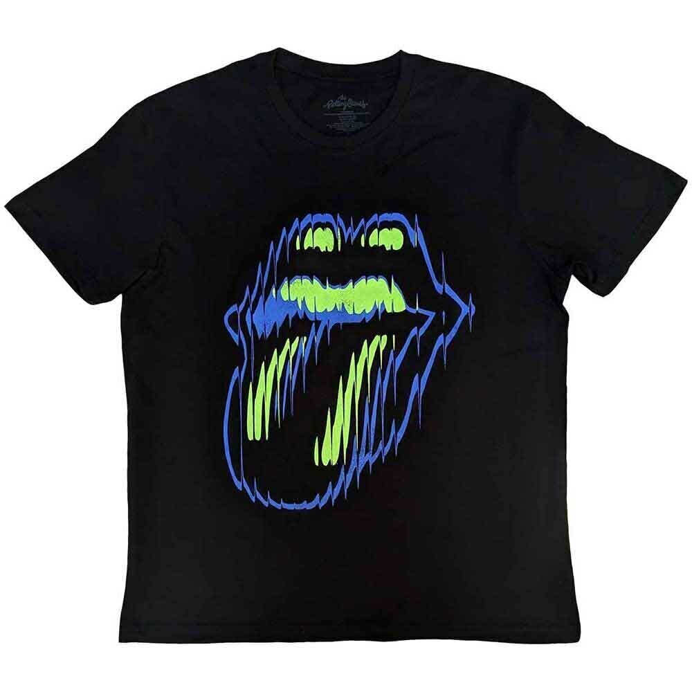 T-Shirt The Rolling Stones Distorted Tongue (Back Print) Black M T-Shirt