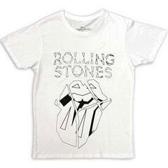 T-Shirt The Rolling Stones Hackney Diamonds Diamond Tongue Outline (Back Print) White M T-Shirt