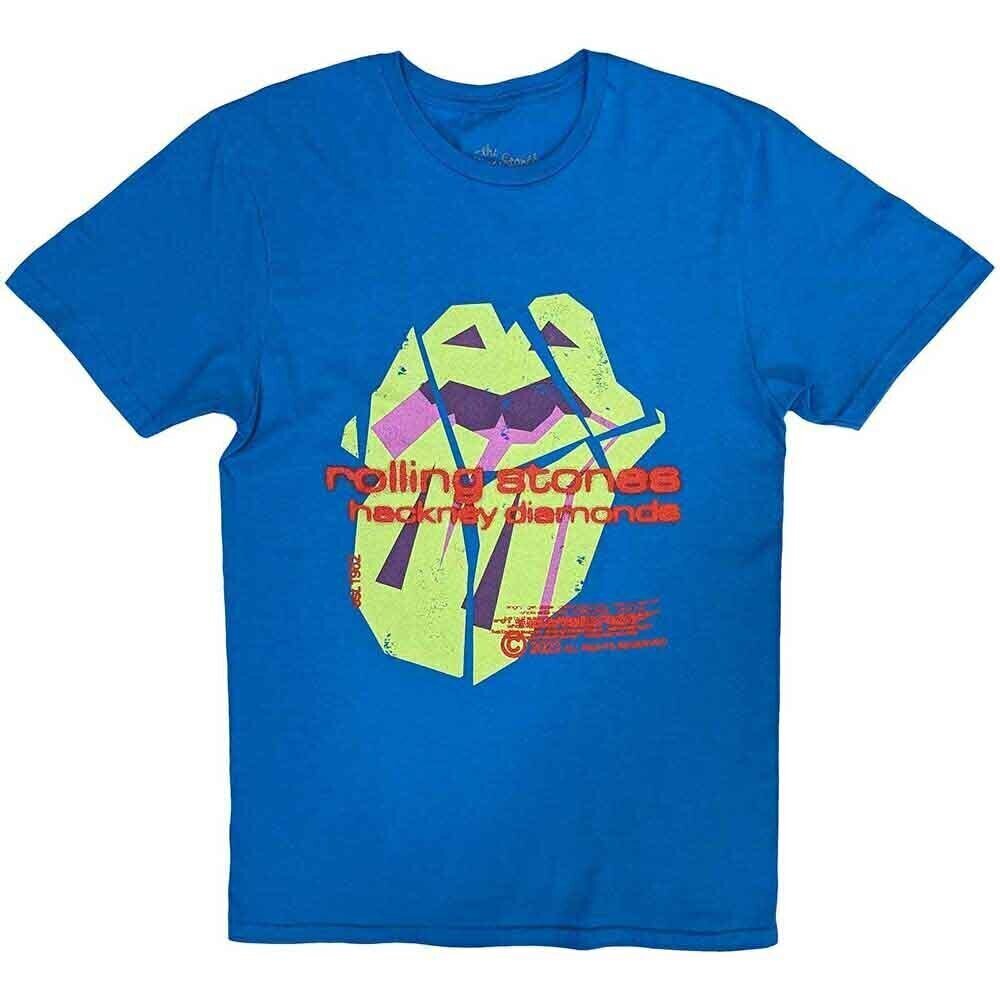 T-Shirt The Rolling Stones Hackney Diamonds Neon Tongue Blue 2XL T-Shirt