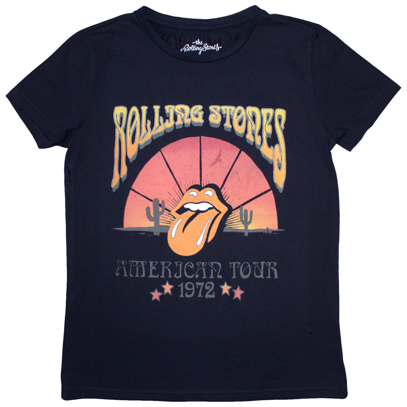 T-shirt The Rolling Stones Desert '72 Navy Blue XL Feminino T-shirt