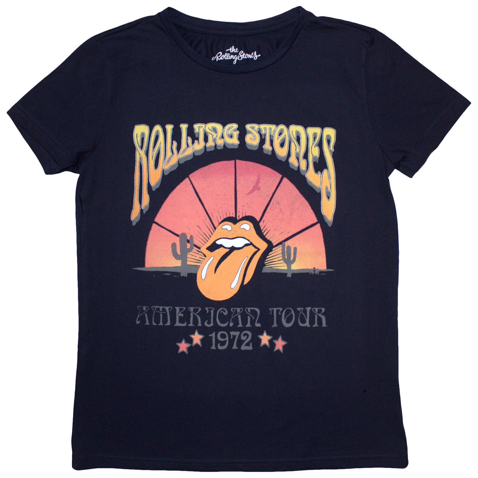 T-Shirt The Rolling Stones Desert '72 Navy Blue 2XL Ladies T-Shirt