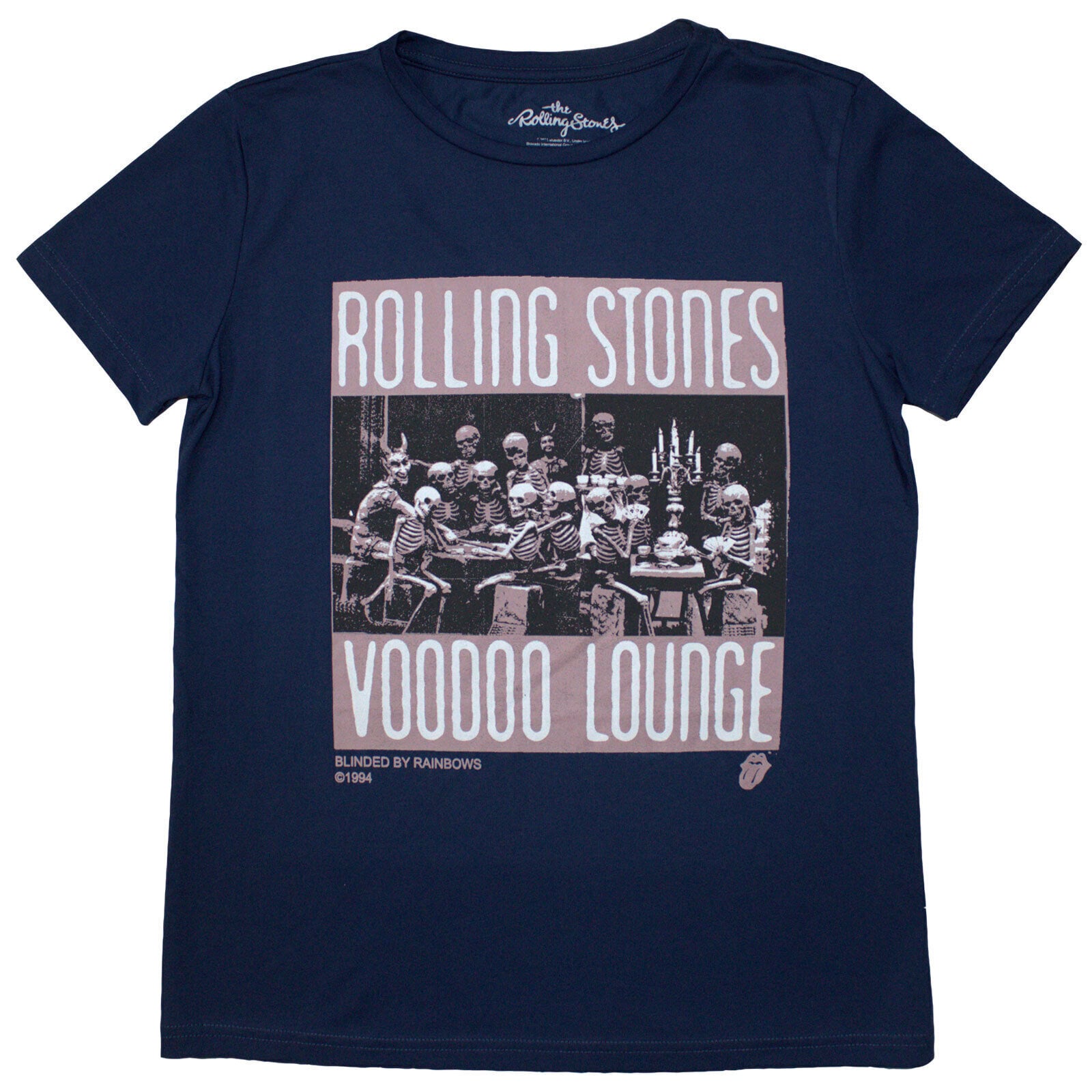 T-Shirt The Rolling Stones Voodoo Skulls Denim Blue L Ladies T-Shirt