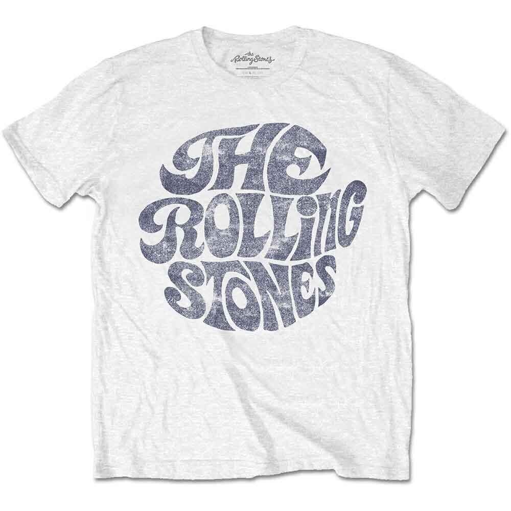 T-Shirt The Rolling Stones Vintage 70s Logo White M T-Shirt