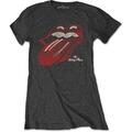The Rolling Stones Vintage Tongue Logo Charcoal Grey L Ladies T-Shirt