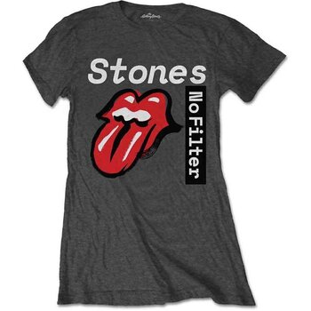 T-Shirt The Rolling Stones No Filter Text Charcoal Grey 2XL Ladies T-Shirt - 1