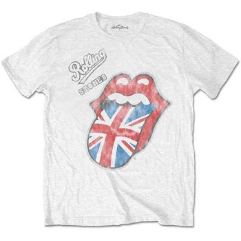 T-Shirt The Rolling Stones Vintage British Tongue (Soft Hand Inks) White S T-Shirt - 1