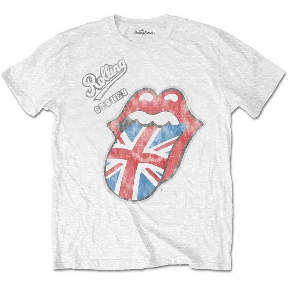 Košulja The Rolling Stones Vintage British Tongue (Soft Hand Inks) White M Košulja