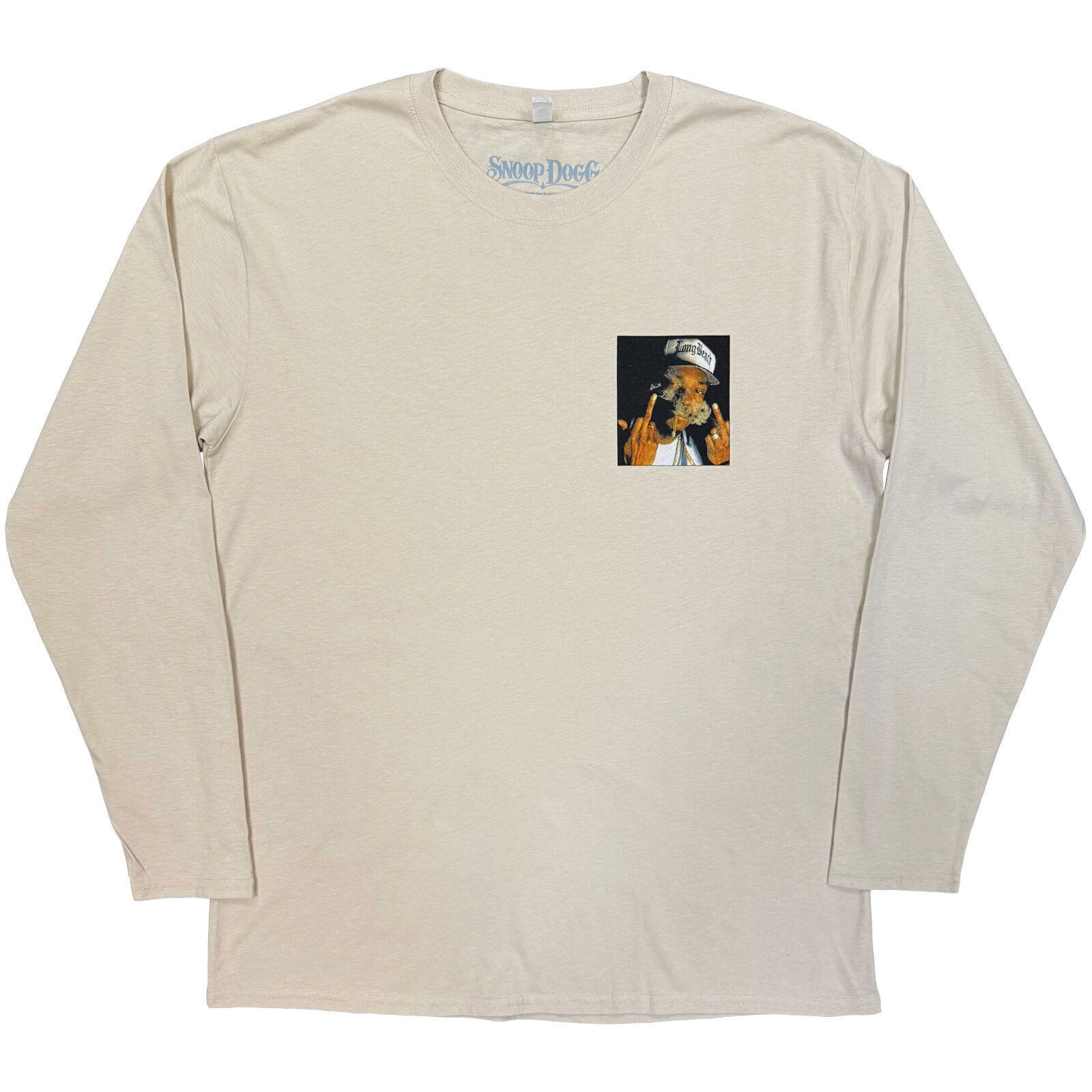 T-Shirt Snoop Dogg Middle Finger (Back Print) Sand 2XL T-Shirt