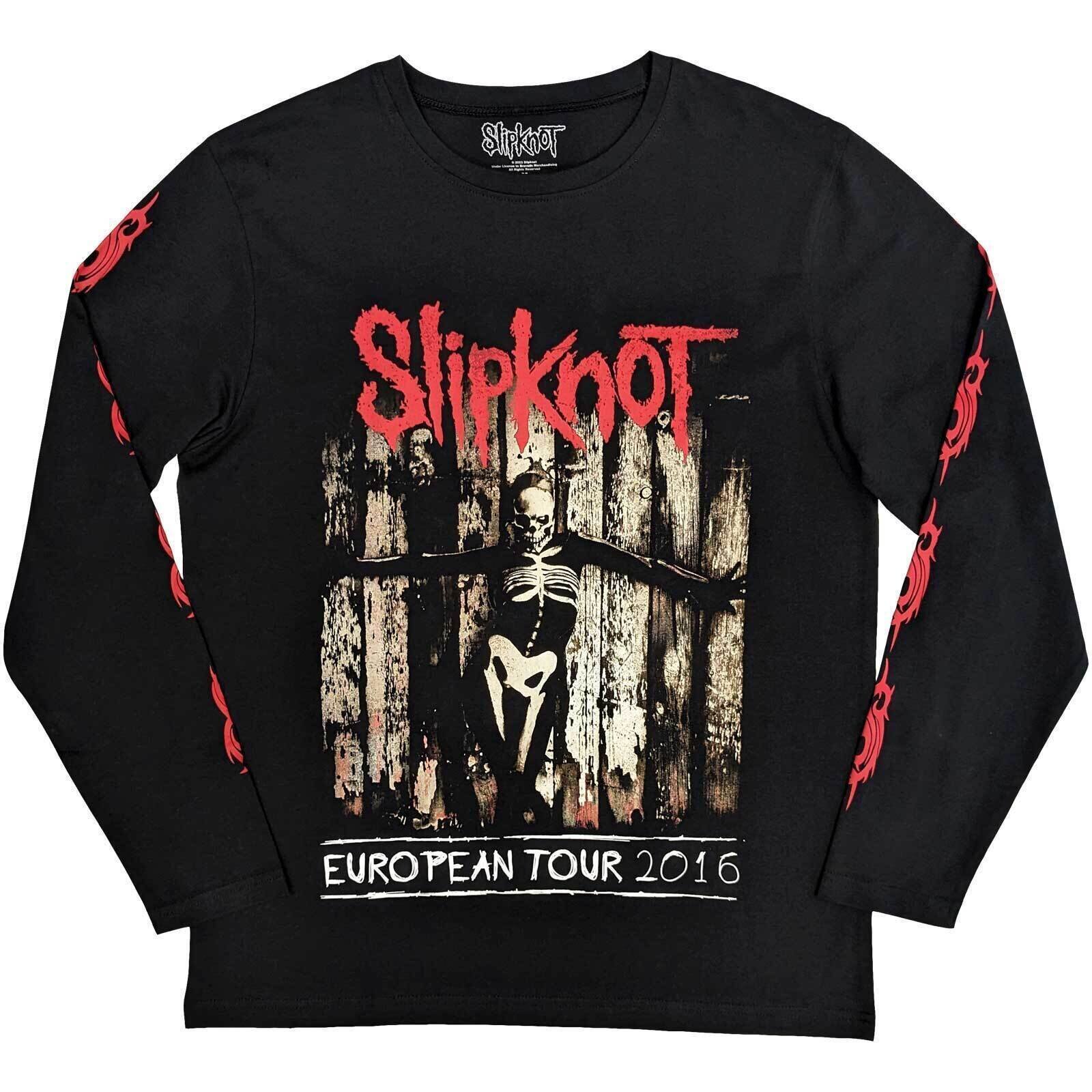 T-Shirt Slipknot Skeleton Flag (Back & Sleeve Print) Black M T-Shirt