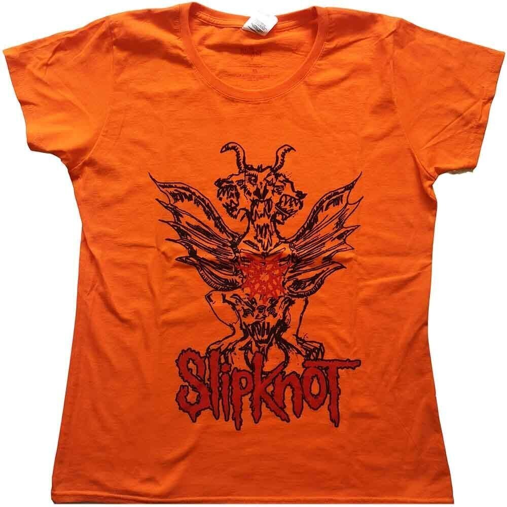 T-Shirt Slipknot Winged Devil (Back Print) Orange 2XL Ladies T-Shirt