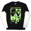 Type O Negative Faces (Sleeve Print Layered) Black & White L Shirt