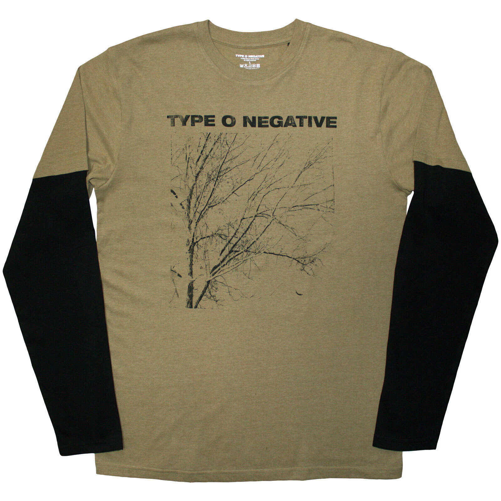 T-shirt Type O Negative Tree (Back Print Layered) Black & Green XL T-shirt