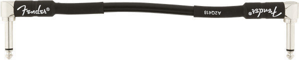 Καλώδιο Σύνδεσης, Patch Καλώδιο Fender Professional Series A/A Μαύρο χρώμα 15 cm Με γωνία - Με γωνία