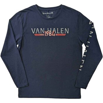 Marškinėliai Van Halen 84 Tour (Back & Sleeve Print) Navy Blue 2XL Marškinėliai - 1