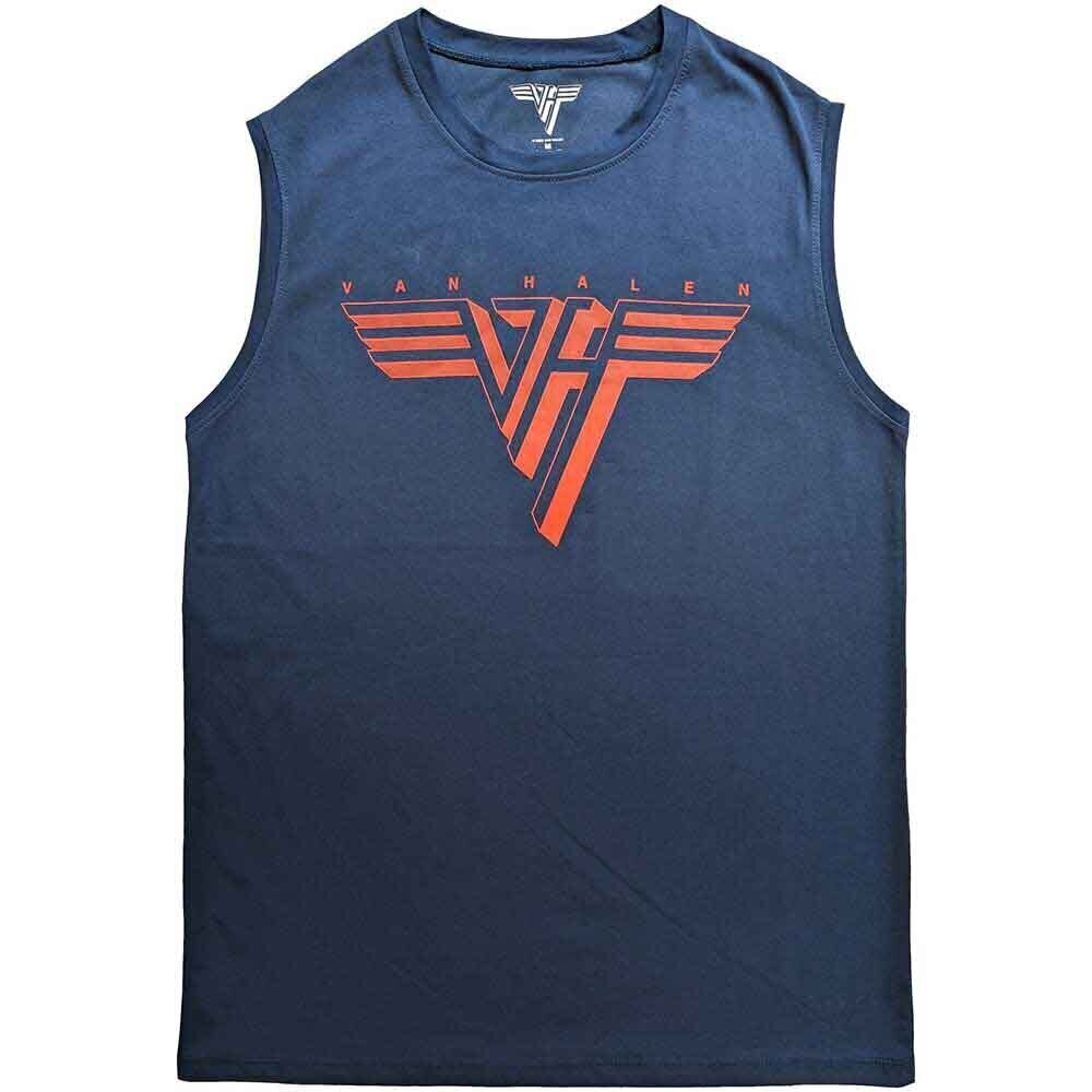 T-Shirt Van Halen Classic Red Logo Denim Blue L T-Shirt