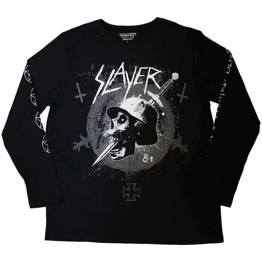 Camiseta de manga corta Slayer Dagger Skull (Sleeve Print) Black XL Camiseta de manga corta