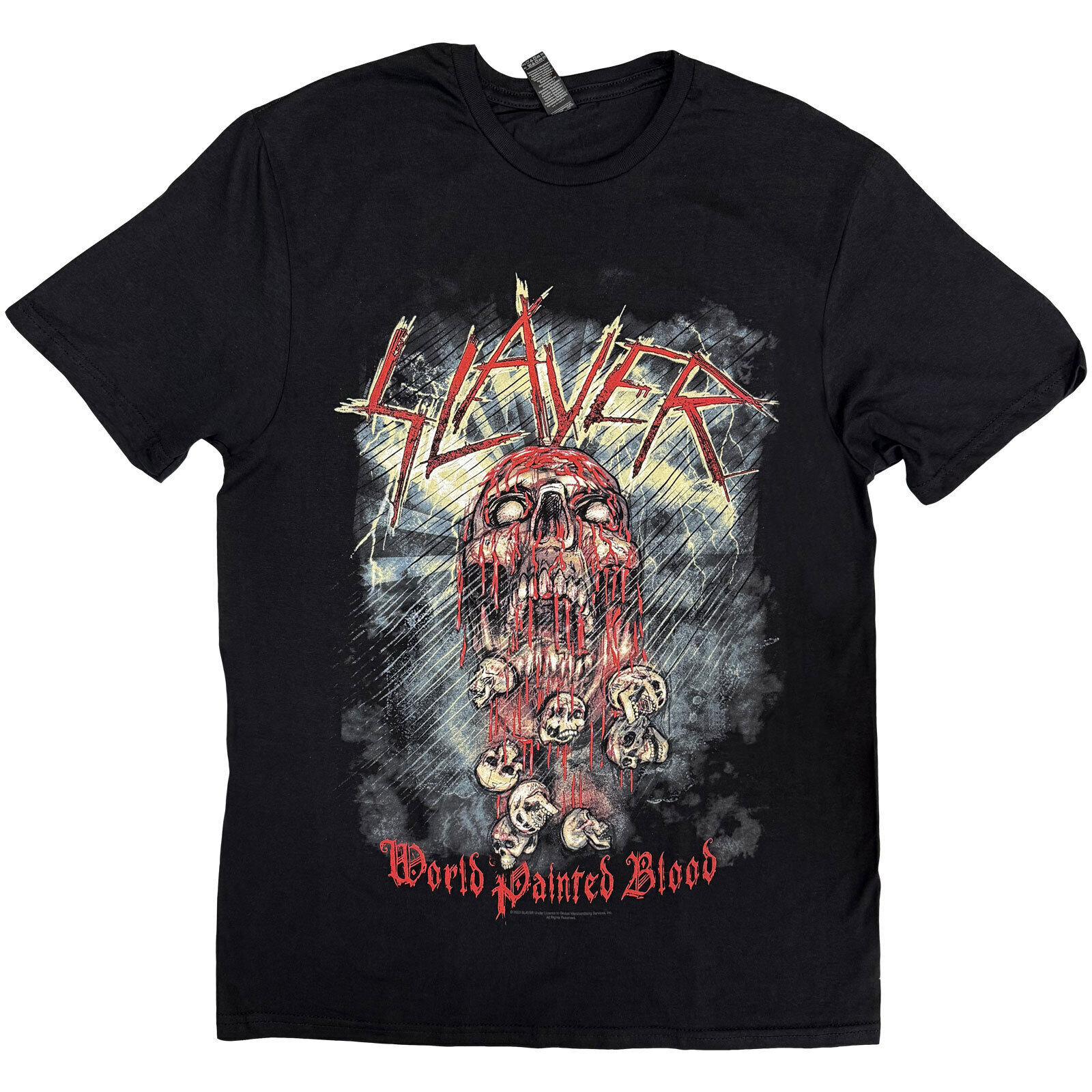 T-shirt Slayer World Painted Blood Skull Black XL T-shirt