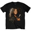 Whitney Houston Vintage Mic Photo Black L T-Shirt