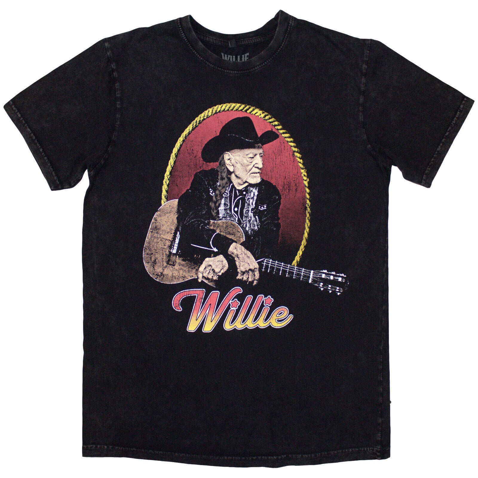 Tricou Willie Nelson Lasso Portrait (Stone Wash) Black S Tricou