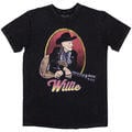 Willie Nelson Lasso Portrait (Stone Wash) Black L T-Shirt
