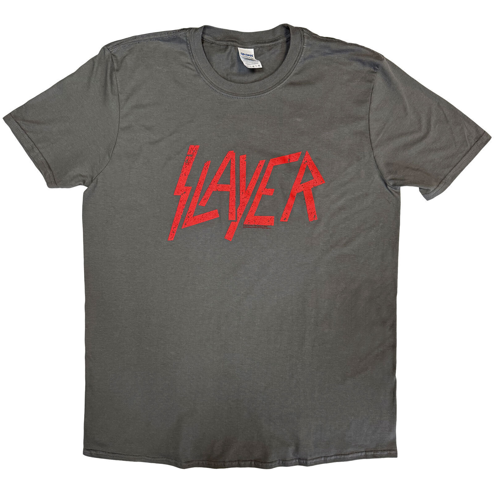T-Shirt Slayer Distressed Logo Charcoal Grey L T-Shirt