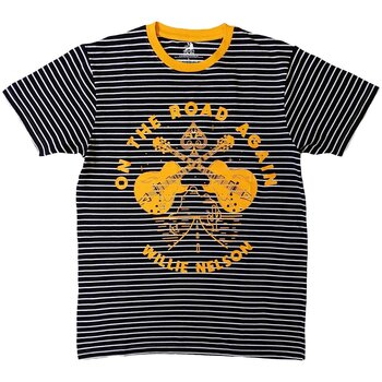 T-shirt Willie Nelson On The Road Again (Ringer) Black & White XL T-shirt - 1