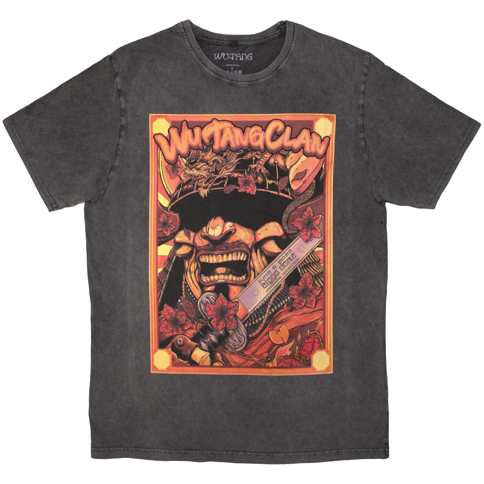 Tricou Wu-Tang Clan Amsterdam '23 (Stone Wash) Gri cărbune 2XL Tricou