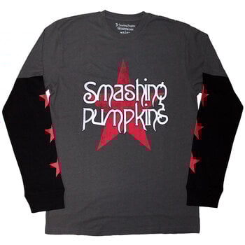 T-Shirt The Smashing Pumpkins Star Logo (Sleeve Print) Charcoal Grey & Black M T-Shirt - 1