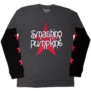 T-shirt The Smashing Pumpkins Star Logo (Sleeve Print) Charcoal Grey & Black XL T-shirt - 1