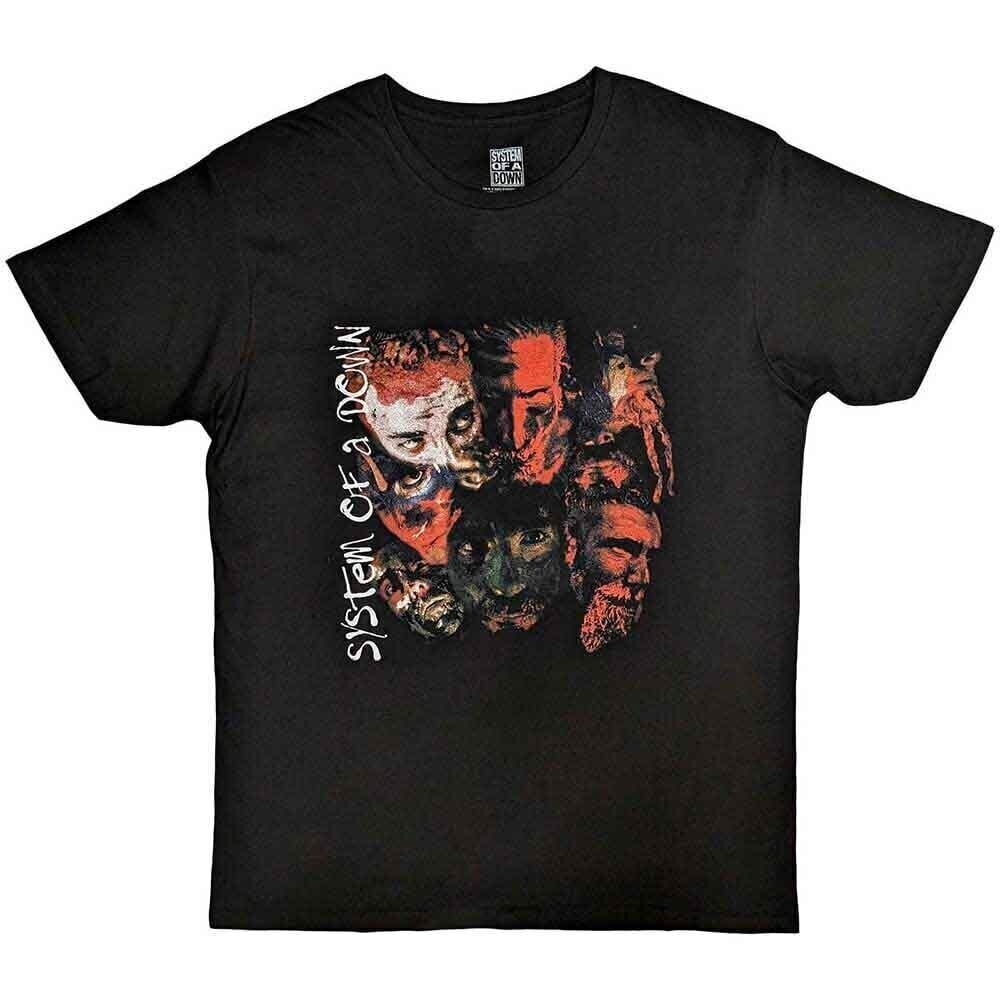 Skjorte System of a Down Painted Faces Black 2XL Skjorte