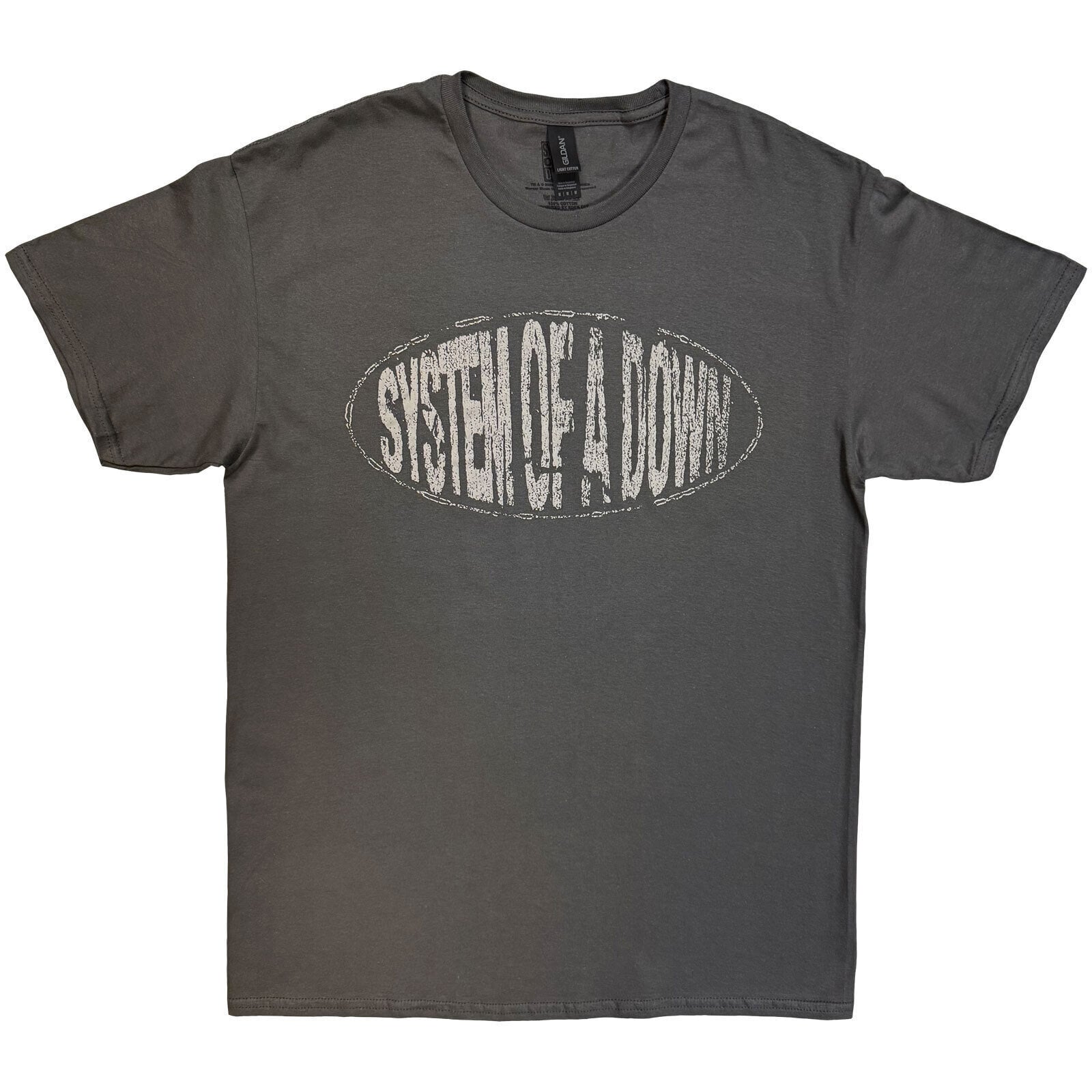 T-shirt System of a Down Stretched Logo Charcoal Grey L T-shirt