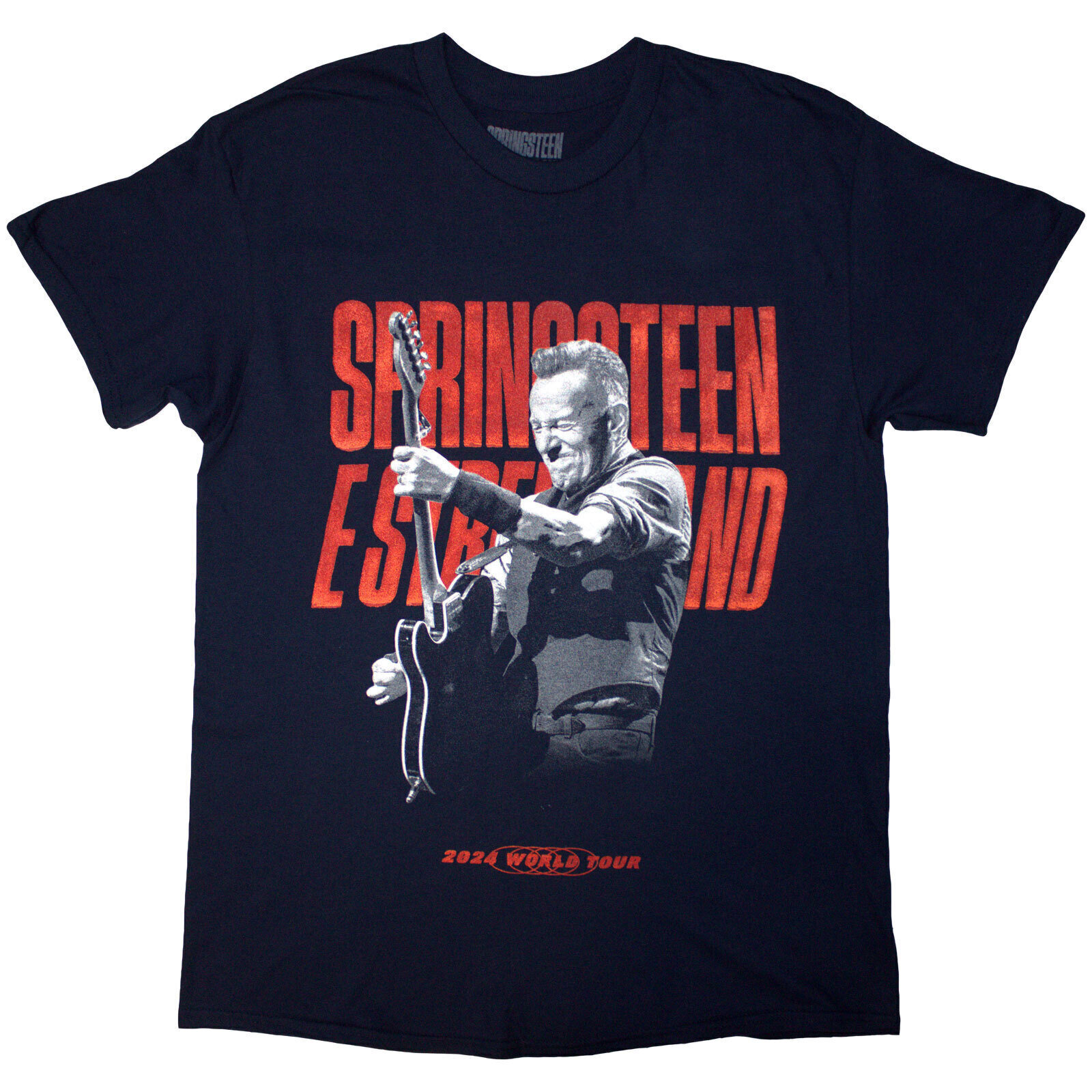 T-shirt Bruce Springsteen Tour '24 Guitar Photo (Back Print & Ex-Tour) Navy Blue XL T-shirt