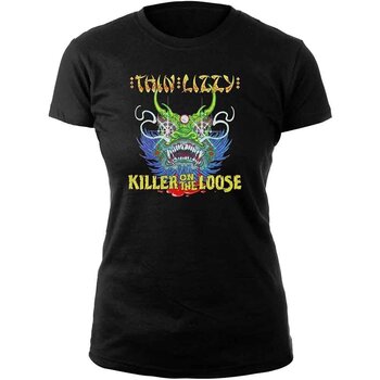 T-shirt Thin Lizzy Killer Lady Black XL Feminino T-shirt - 1