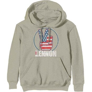 Hoodie John Lennon Peace Fingers US Flag Sand M Hoodie - 1