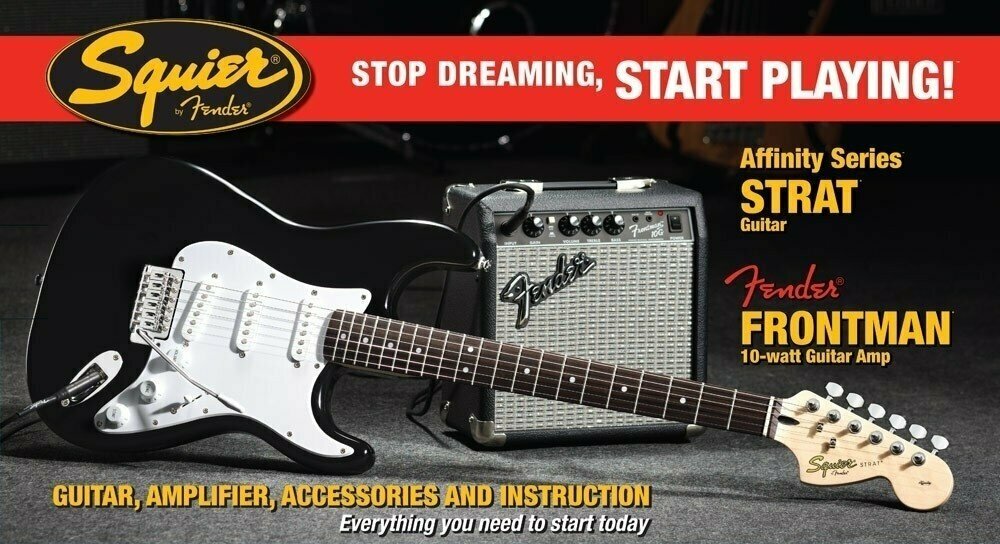 ギター Squier Affinity Stratocaster Black Squier by Fender Affinity Series Stratocaster FMT HSS Black