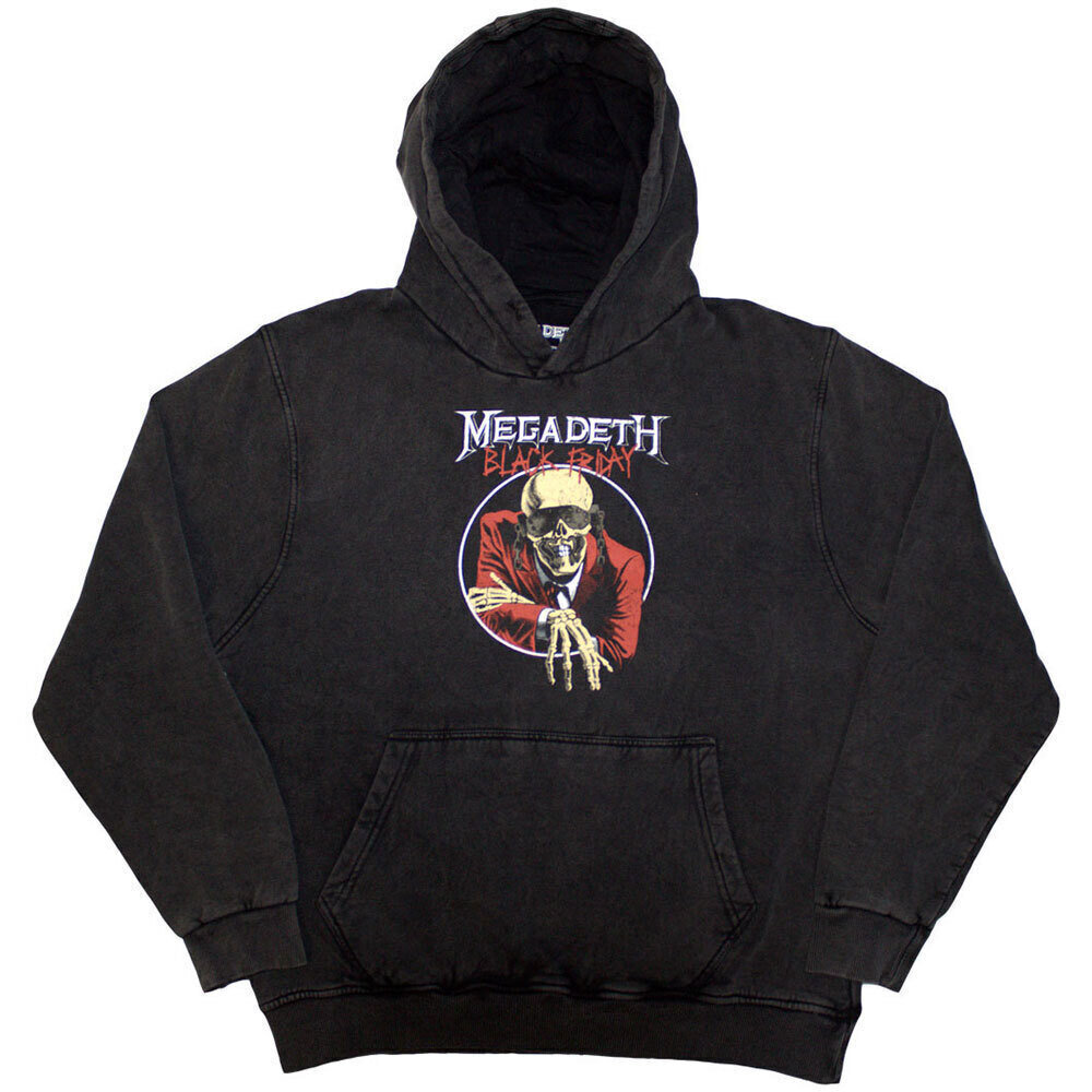 Hoodie Megadeth Black Friday (Back Print Stone Wash) Charcoal Grey 2XL Hoodie