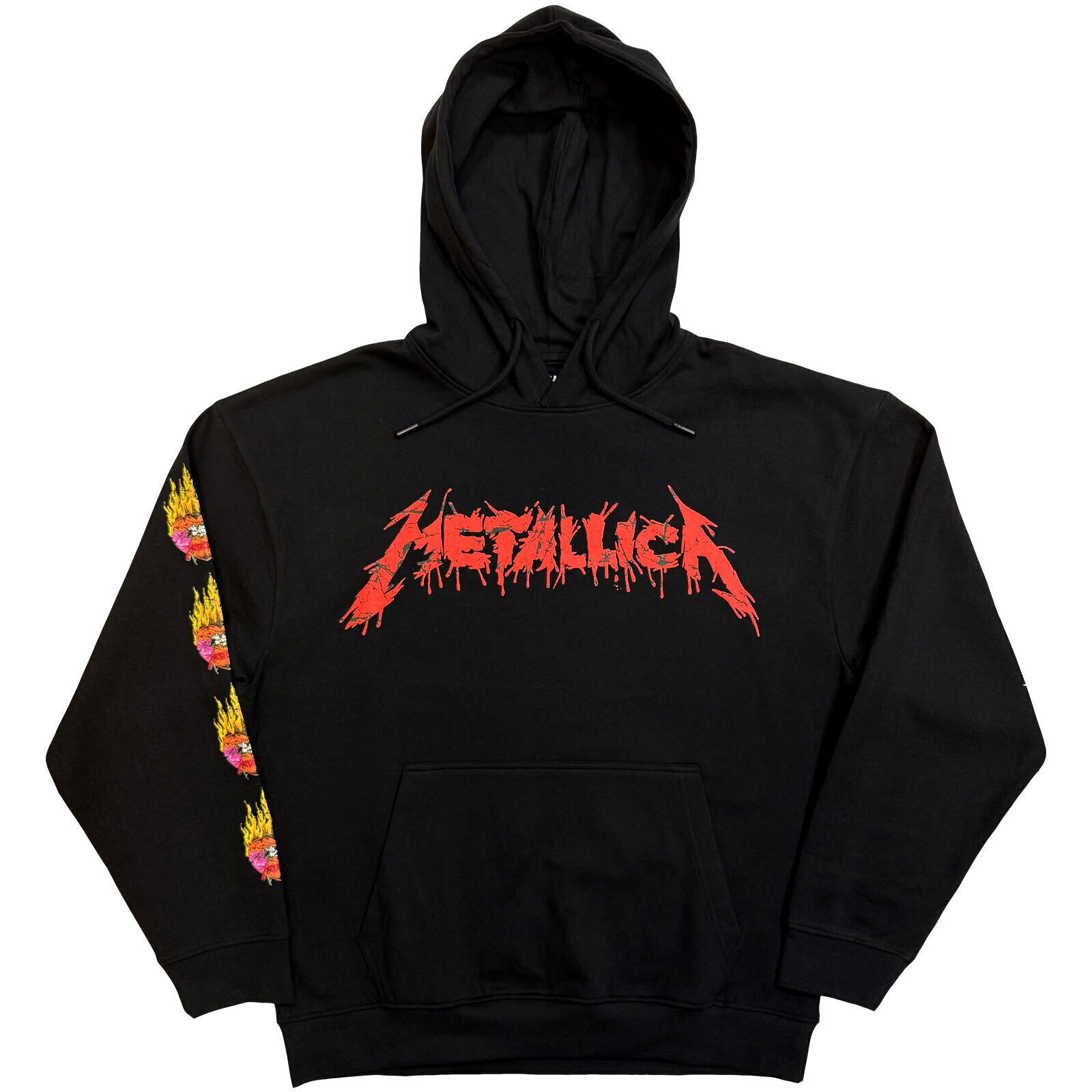 Hoodie Metallica Flower Skull (Back Print) Black XL Hoodie